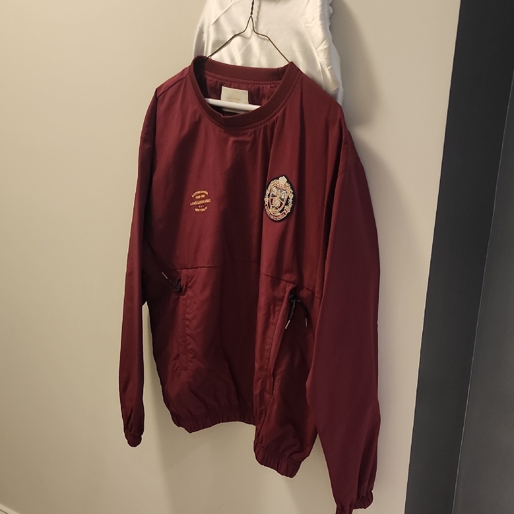 Aime Leon Dore Maroon Pullover Jacket with Embroidered Logo